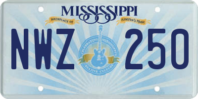 MS license plate NWZ250