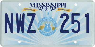 MS license plate NWZ251