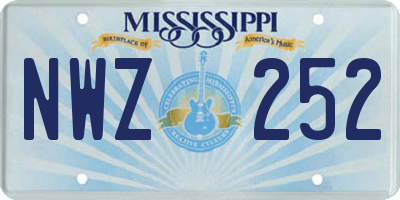 MS license plate NWZ252