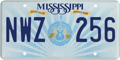 MS license plate NWZ256