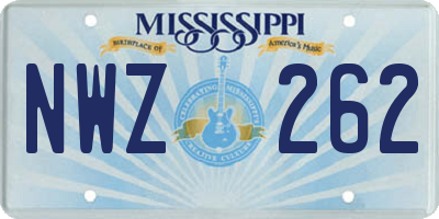 MS license plate NWZ262