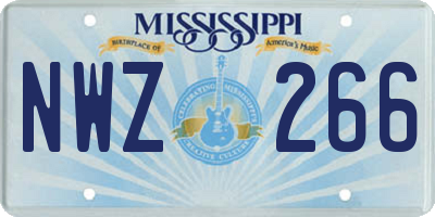 MS license plate NWZ266