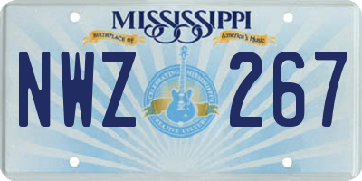 MS license plate NWZ267