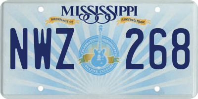 MS license plate NWZ268