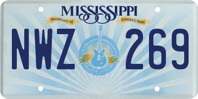 MS license plate NWZ269
