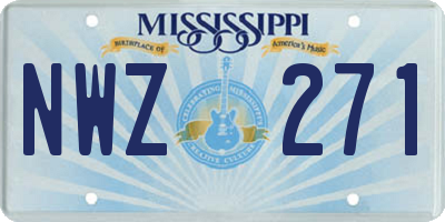 MS license plate NWZ271