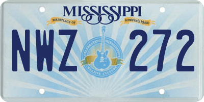 MS license plate NWZ272