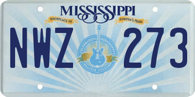 MS license plate NWZ273