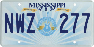 MS license plate NWZ277