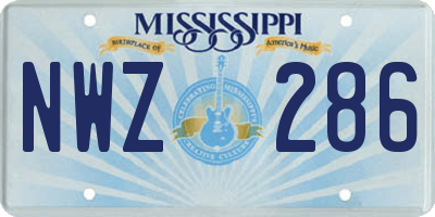 MS license plate NWZ286