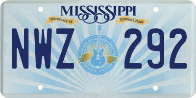 MS license plate NWZ292