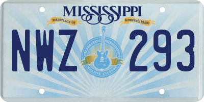 MS license plate NWZ293
