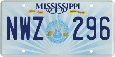 MS license plate NWZ296