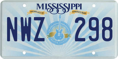 MS license plate NWZ298