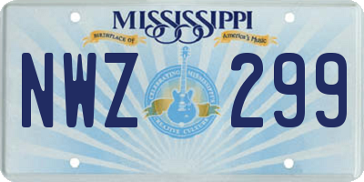 MS license plate NWZ299