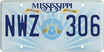 MS license plate NWZ306