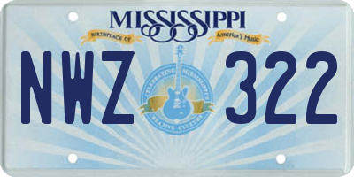 MS license plate NWZ322