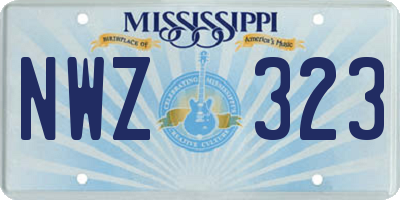 MS license plate NWZ323