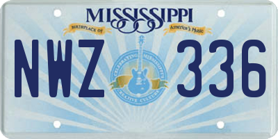 MS license plate NWZ336