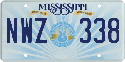 MS license plate NWZ338
