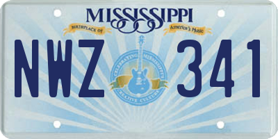 MS license plate NWZ341