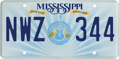 MS license plate NWZ344