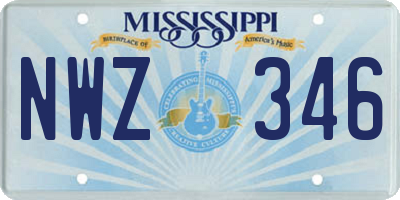 MS license plate NWZ346