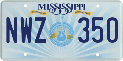 MS license plate NWZ350