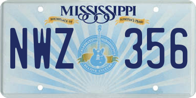 MS license plate NWZ356