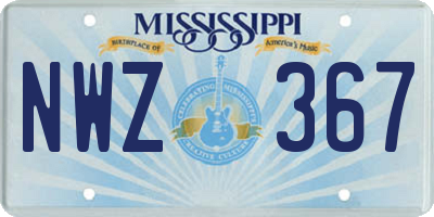 MS license plate NWZ367