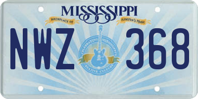 MS license plate NWZ368