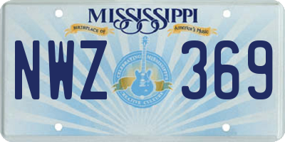 MS license plate NWZ369