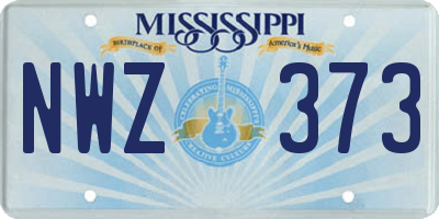 MS license plate NWZ373