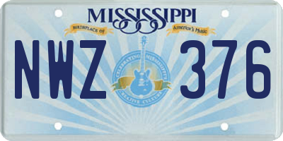 MS license plate NWZ376