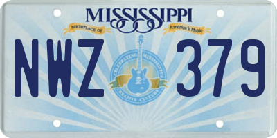MS license plate NWZ379