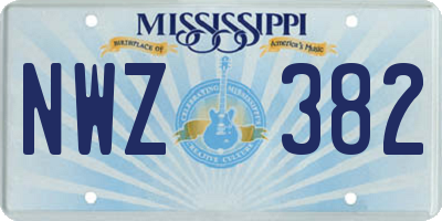 MS license plate NWZ382
