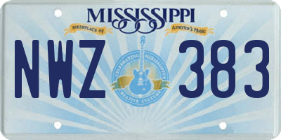MS license plate NWZ383
