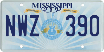 MS license plate NWZ390