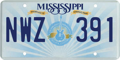 MS license plate NWZ391