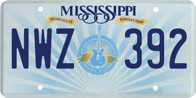 MS license plate NWZ392