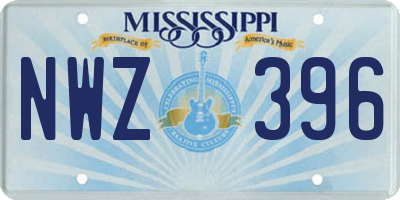 MS license plate NWZ396