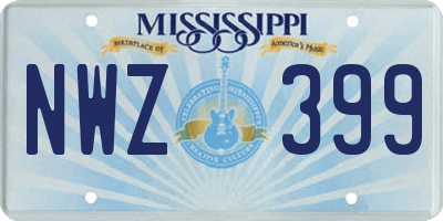 MS license plate NWZ399