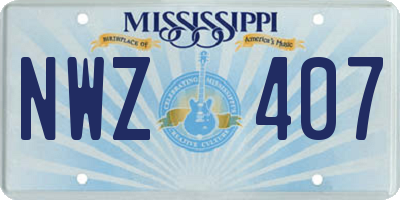 MS license plate NWZ407