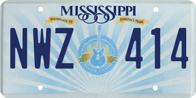 MS license plate NWZ414