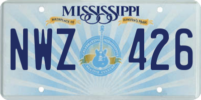 MS license plate NWZ426