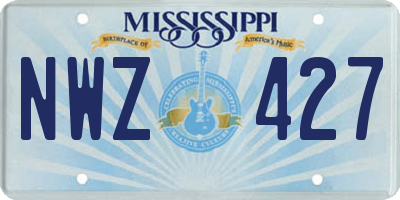 MS license plate NWZ427