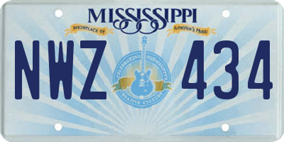 MS license plate NWZ434