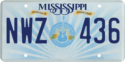 MS license plate NWZ436
