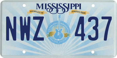 MS license plate NWZ437