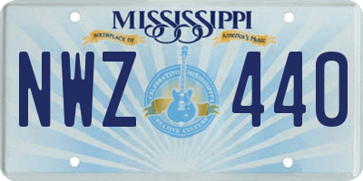 MS license plate NWZ440